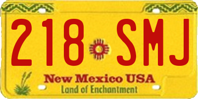 NM license plate 218SMJ