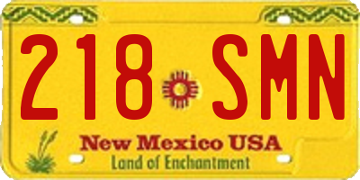 NM license plate 218SMN