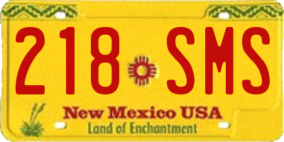 NM license plate 218SMS