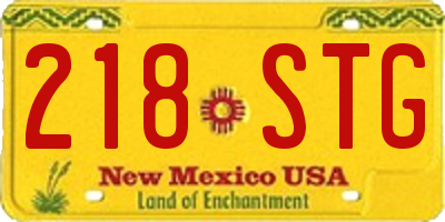 NM license plate 218STG