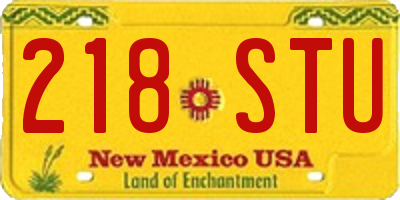 NM license plate 218STU