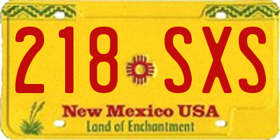 NM license plate 218SXS