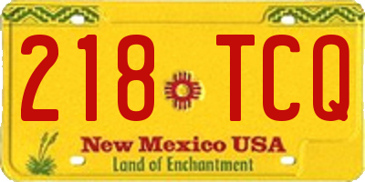 NM license plate 218TCQ