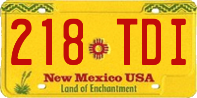 NM license plate 218TDI