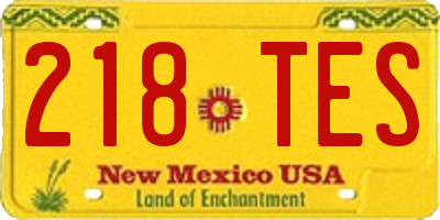 NM license plate 218TES