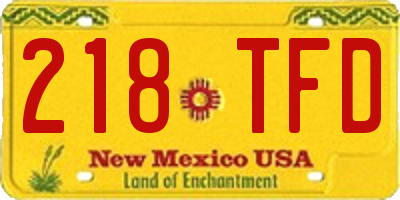 NM license plate 218TFD