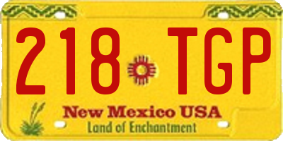 NM license plate 218TGP
