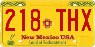 NM license plate 218THX
