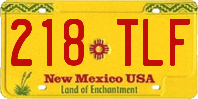 NM license plate 218TLF