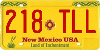 NM license plate 218TLL