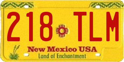 NM license plate 218TLM