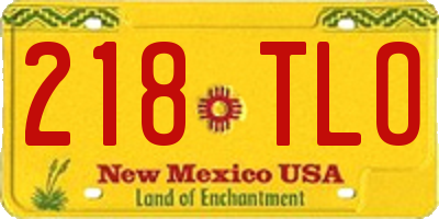 NM license plate 218TLO