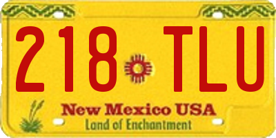 NM license plate 218TLU