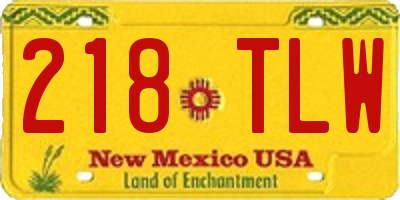 NM license plate 218TLW