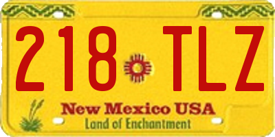 NM license plate 218TLZ