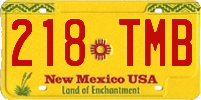 NM license plate 218TMB