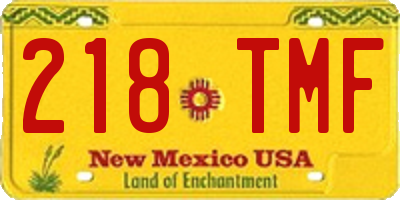 NM license plate 218TMF