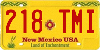 NM license plate 218TMI