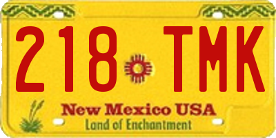 NM license plate 218TMK