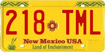 NM license plate 218TML