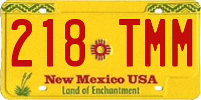 NM license plate 218TMM