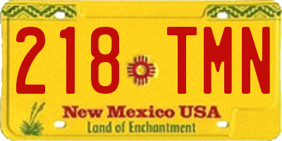 NM license plate 218TMN