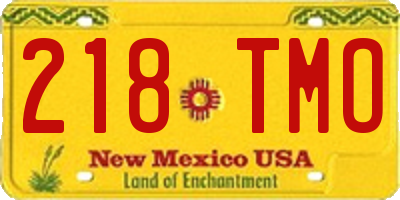 NM license plate 218TMO