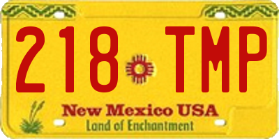 NM license plate 218TMP