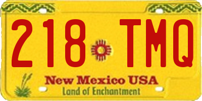 NM license plate 218TMQ