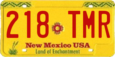 NM license plate 218TMR