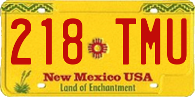 NM license plate 218TMU