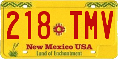 NM license plate 218TMV