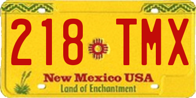 NM license plate 218TMX
