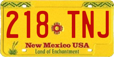 NM license plate 218TNJ