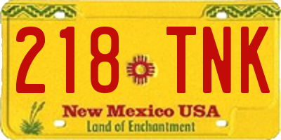 NM license plate 218TNK
