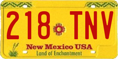 NM license plate 218TNV