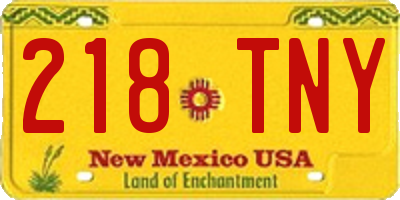NM license plate 218TNY