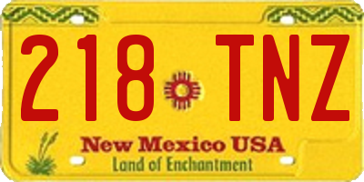 NM license plate 218TNZ