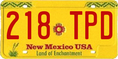 NM license plate 218TPD