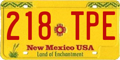 NM license plate 218TPE