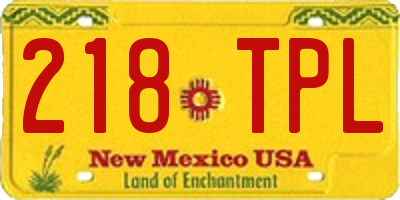 NM license plate 218TPL