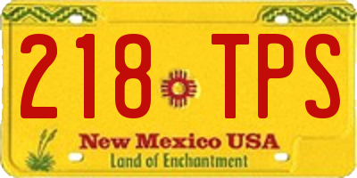 NM license plate 218TPS