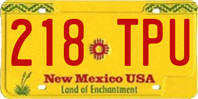 NM license plate 218TPU