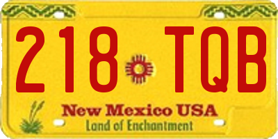 NM license plate 218TQB