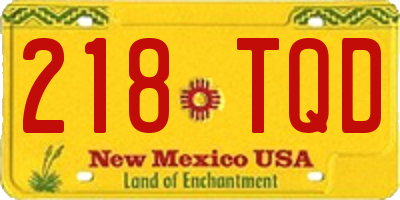 NM license plate 218TQD