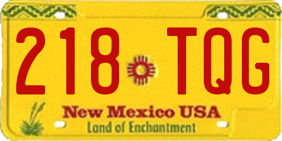 NM license plate 218TQG