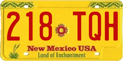 NM license plate 218TQH