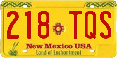 NM license plate 218TQS