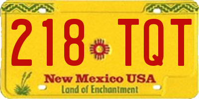 NM license plate 218TQT