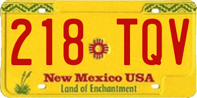 NM license plate 218TQV